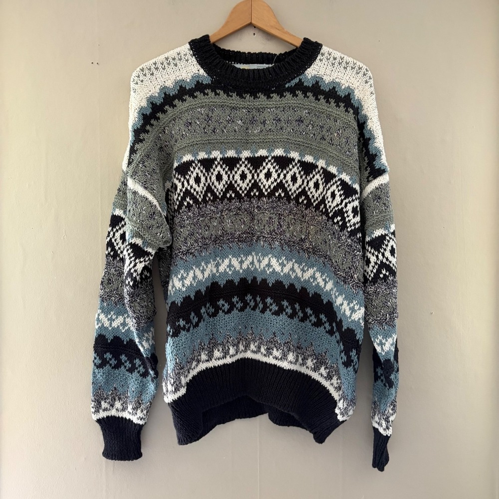 Gaeltarra Ireland Mens Linen Sweater Size L 44 Nordic Fisherman Knit Irish